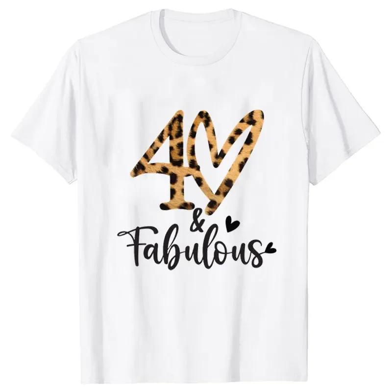 Women TShirt 40th Birthday Crew Tshirt Friends Birthday Party Top Hello 40 Leopard Graphic Print Shirt Aesthetic Streetwear Tee S
Women TShirt 40th Birthday Crew Tshirt Friends Birthday Party Top Hello 40 Leopard Graphic Print Shirt Aesthetic Streetwear Tee S