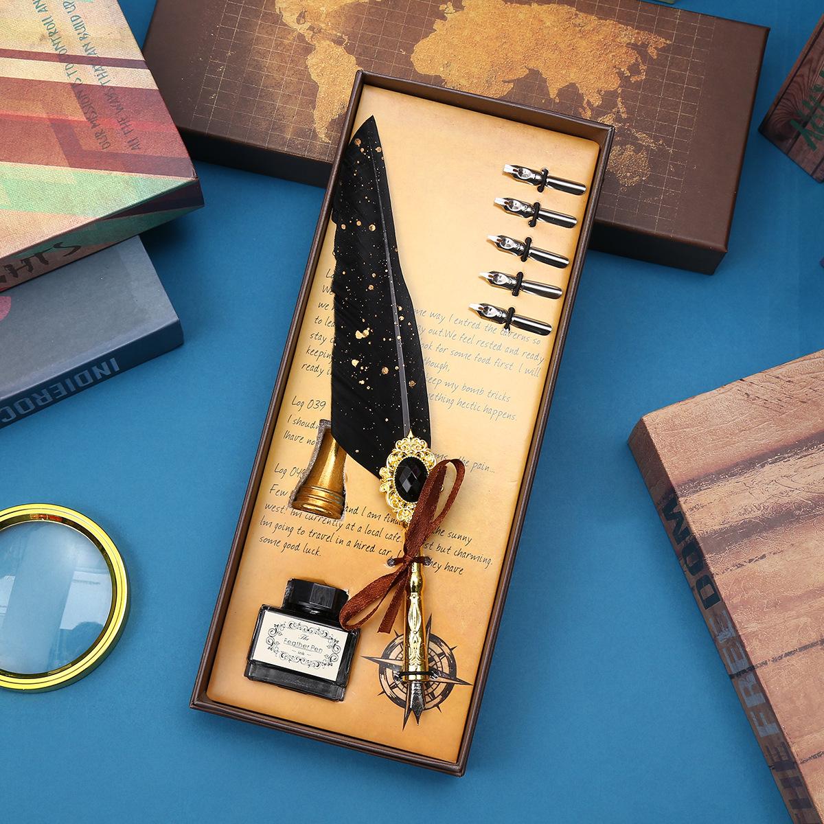 Набор ретро-ручек для макания Magic Gem Quill Подарки на день рождения для мужчин и женщин, подарки на выпускной 0.5mm чёрный
Набор ретро-ручек для макания Magic Gem Quill Подарки на день рождения для мужчин и женщин, подарки на выпускной 0.5mm чёрный