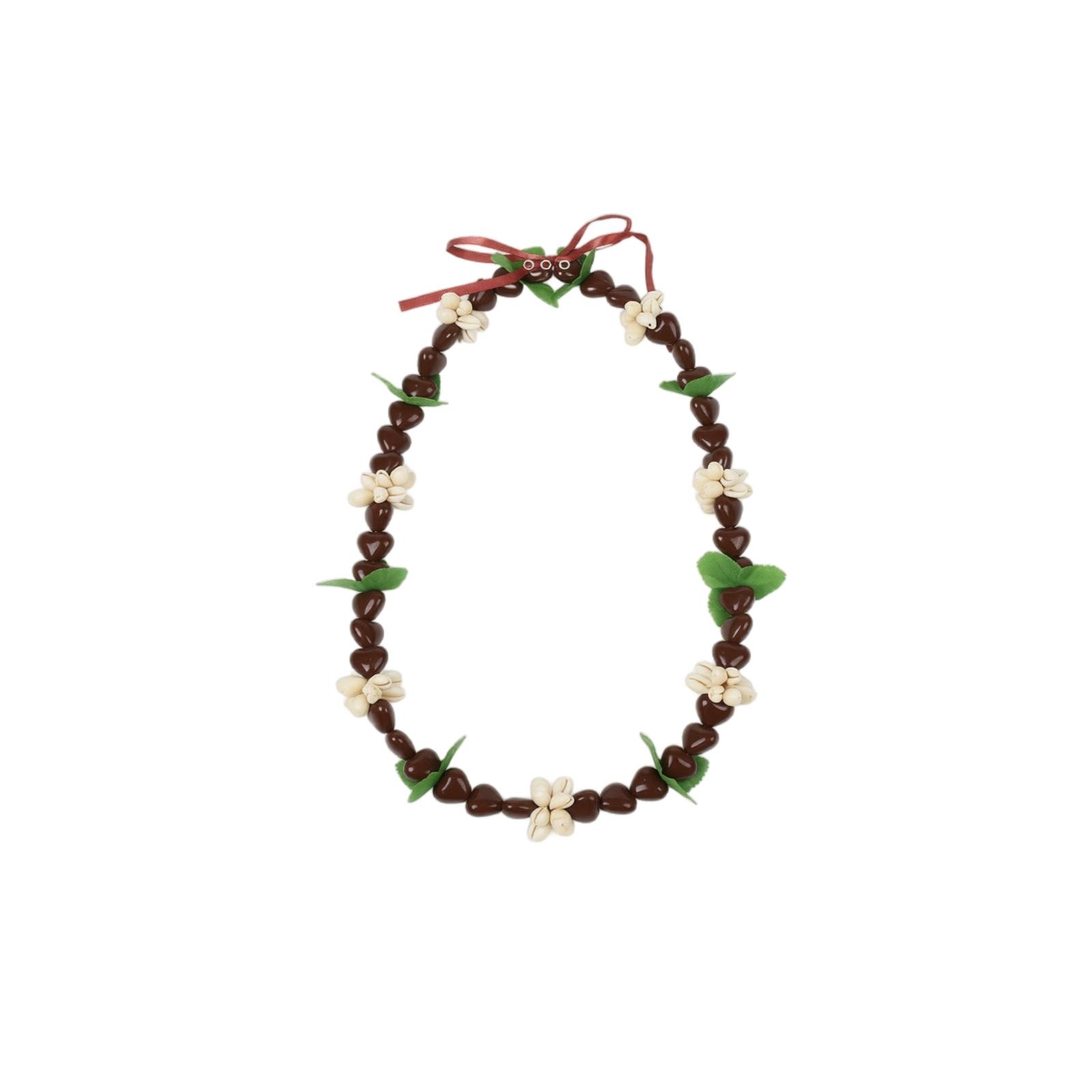 Acrylic Hawaiian Style Woven Necklace with Shell Leaf and Beaded Design Graduation Lei Ribbon Floral Garland Accessory One Size коричневий
Acrylic Hawaiian Style Woven Necklace with Shell Leaf and Beaded Design Graduation Lei Ribbon Floral Garland Accessory One Size коричневий