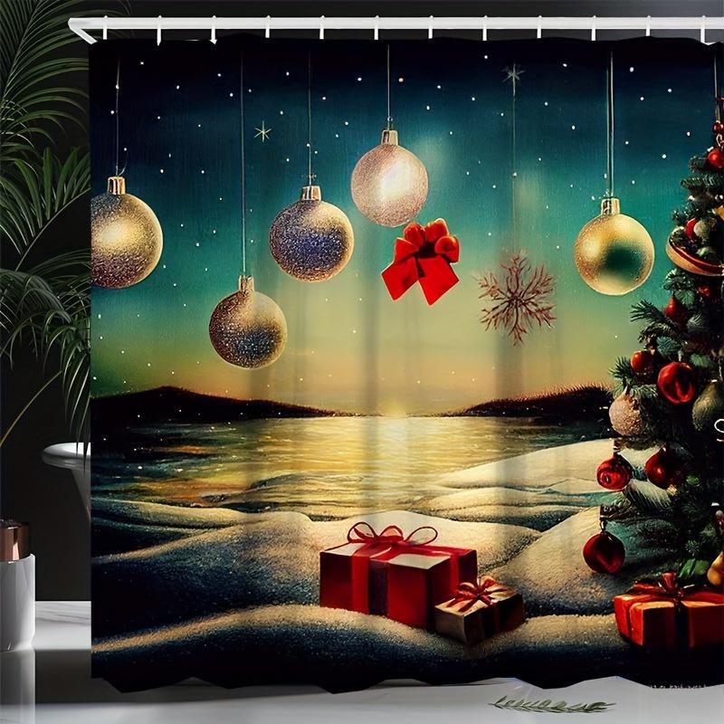 Christmas Themed Waterproof Shower Curtain - Festive Gift Box Design, Easy-Clean Holiday Bathroom Decor With Tree Motif W60H190(CM)-1 Pcs
Christmas Themed Waterproof Shower Curtain - Festive Gift Box Design, Easy-Clean Holiday Bathroom Decor With Tree Motif W60H190(CM)-1 Pcs