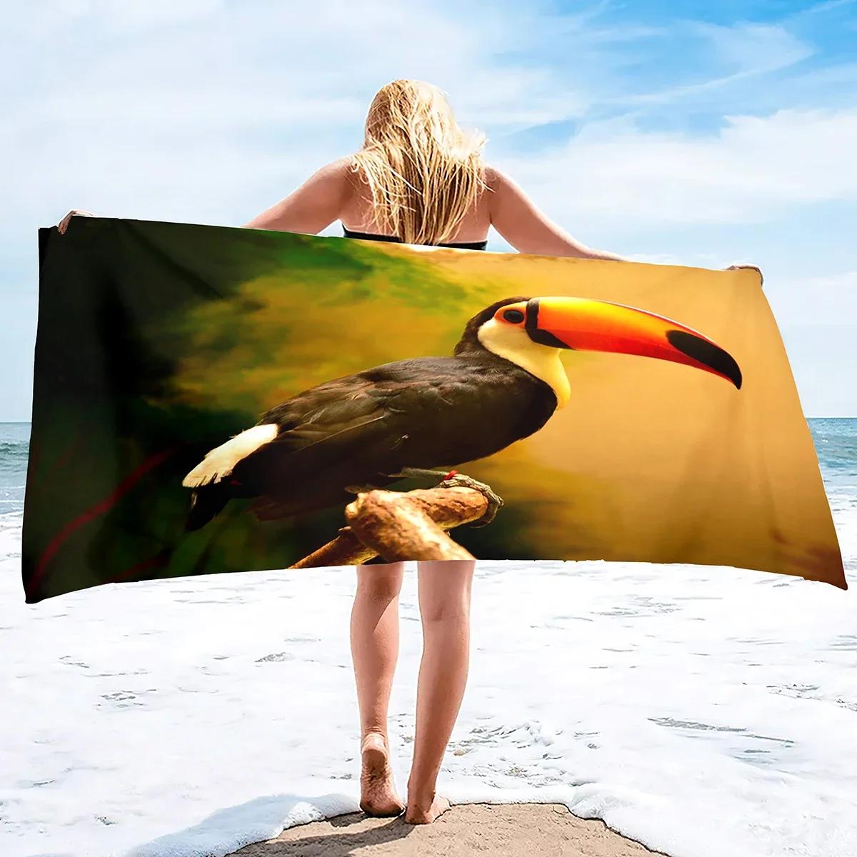 Summer Trendy Printed Large Beach Pool Towel Oversized Microfiber Travel Beach Towel Hawaiian Tropical Toucans Print Beach Towel W40*H60(CM)
Summer Trendy Printed Large Beach Pool Towel Oversized Microfiber Travel Beach Towel Hawaiian Tropical Toucans Print Beach Towel W40*H60(CM)