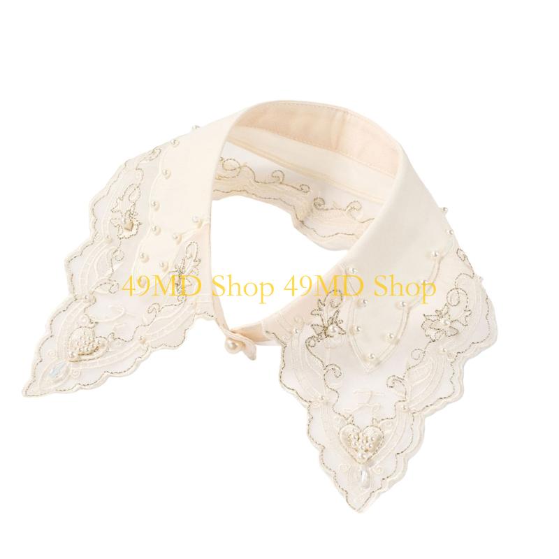 49MD Decorative Detachable Collar With French Embroidery And Cultured Pearls Comfortable Polyester Clothing Enhancer абрикосовый
49MD Decorative Detachable Collar With French Embroidery And Cultured Pearls Comfortable Polyester Clothing Enhancer абрикосовый