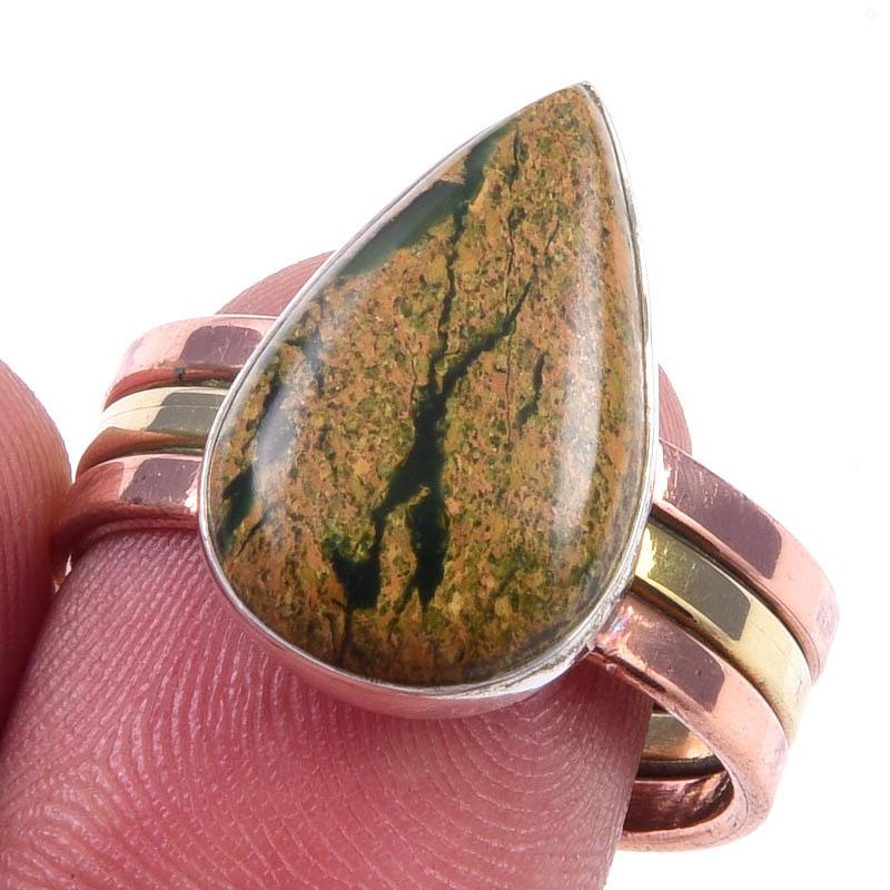 Natural Rhyolite Gemstone Handmade 925 Sterling Silver Two Tone Ring S.9.5 C9s70
Natural Rhyolite Gemstone Handmade 925 Sterling Silver Two Tone Ring S.9.5 C9s70