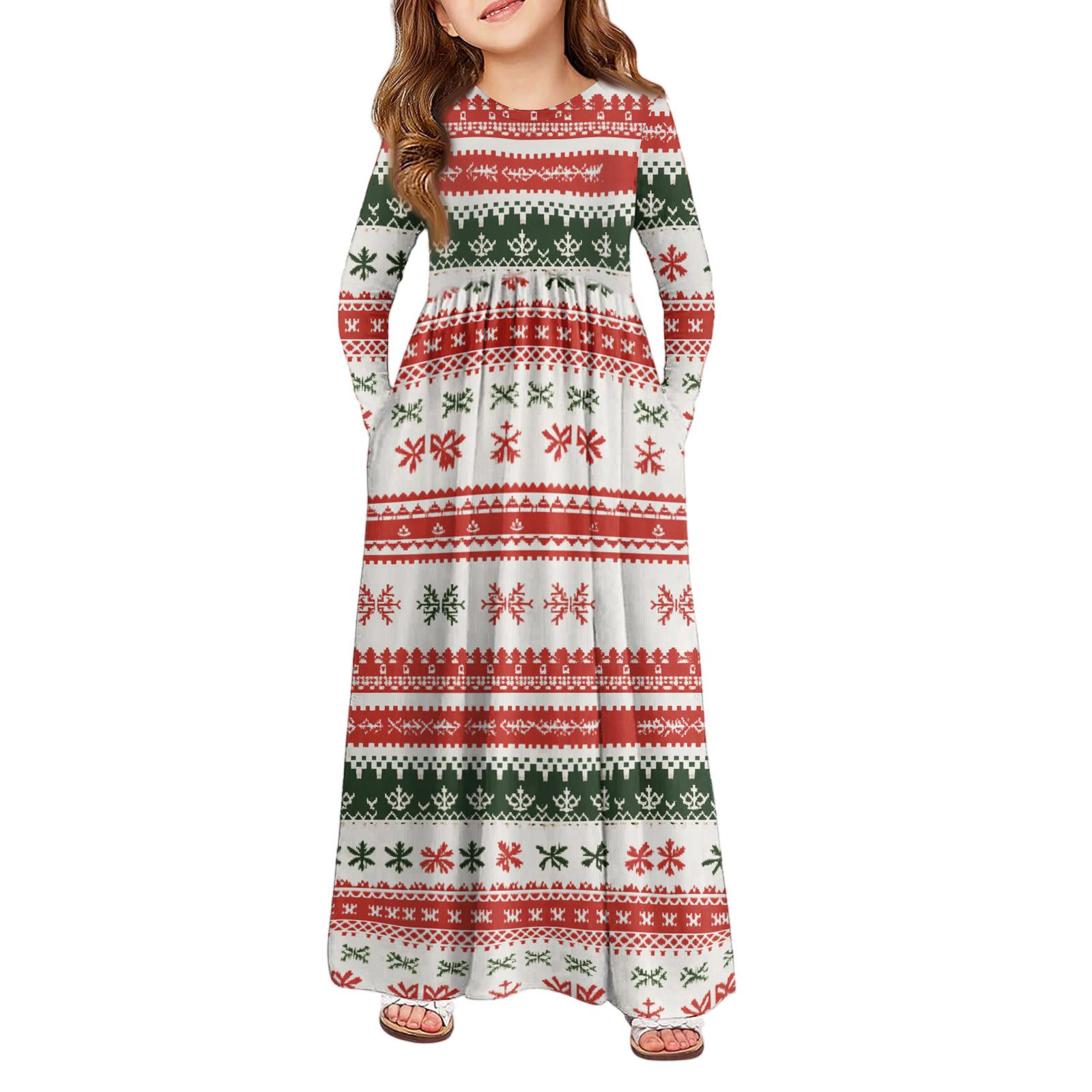 Girls Maxi Dress - Long Sleeve Pocket Dress Christmas Day 130
Girls Maxi Dress - Long Sleeve Pocket Dress Christmas Day 130