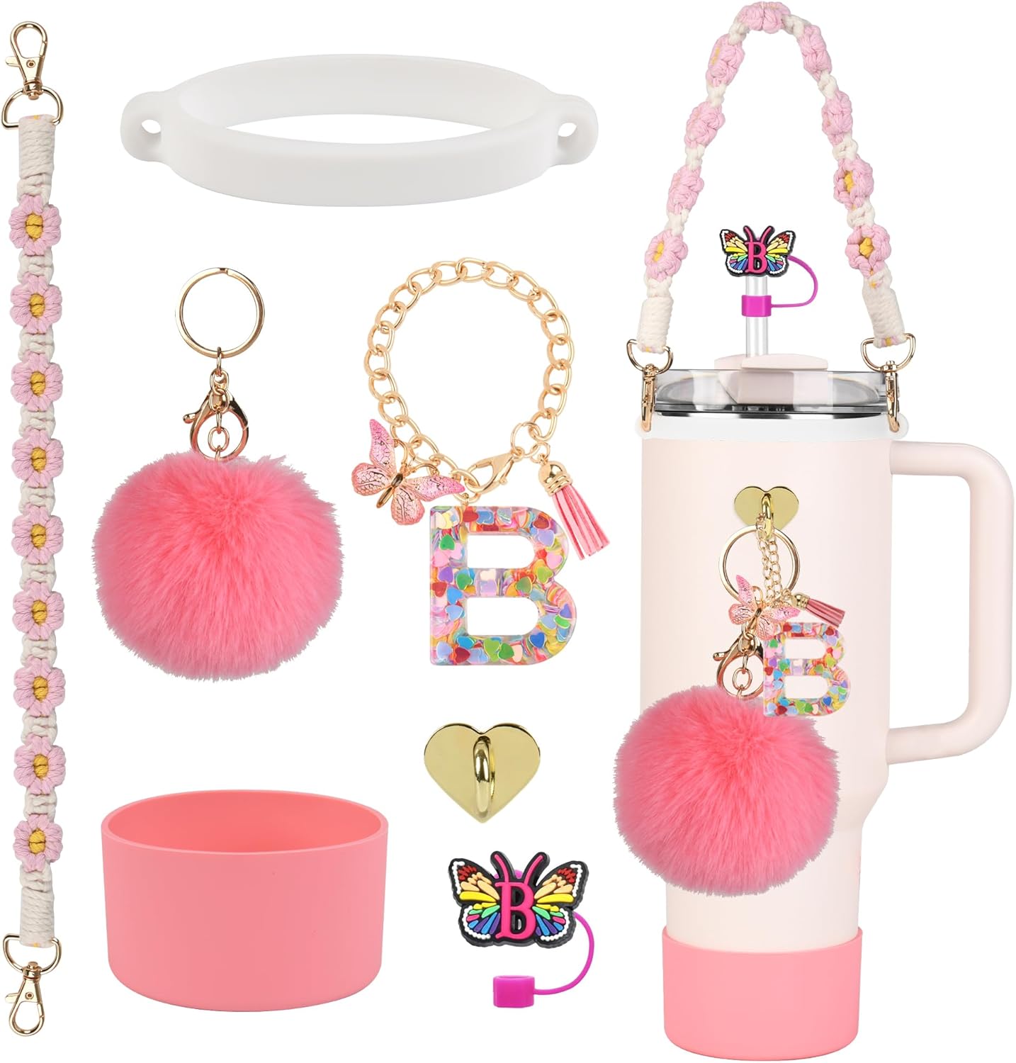 7pcs Accessories Set for Stanley Cup 30oz 40oz Tumbler Silicone Straw Cover Cap Water Bottle Handle Strap Letters Keychain Charm
7pcs Accessories Set for Stanley Cup 30oz 40oz Tumbler Silicone Straw Cover Cap Water Bottle Handle Strap Letters Keychain Charm