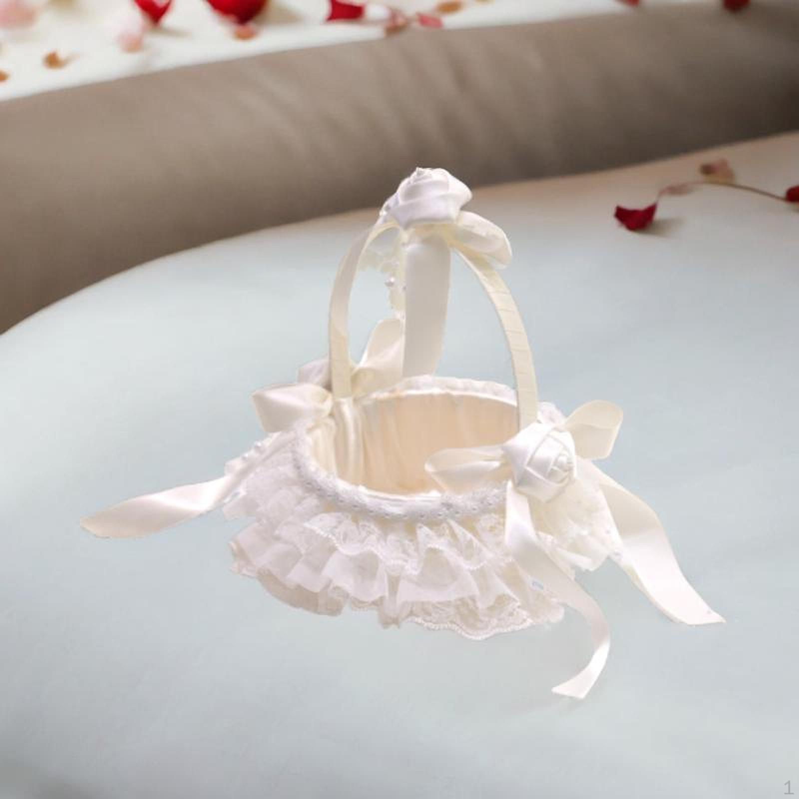 Fashionable Flower Girl Basket for Garden Ceremonies And Parties Lace Rose Handle
Fashionable Flower Girl Basket for Garden Ceremonies And Parties Lace Rose Handle