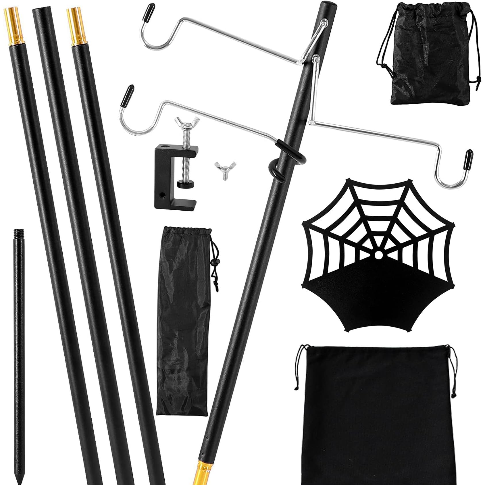 Lantern Stand, Lantern Pole, Lantern Accessories, Lantern Holder Tray Set, 4-Stage Height Adjustment, Dual-Use, Foldable, Ground-Mounted/Clamp Type, w
Lantern Stand, Lantern Pole, Lantern Accessories, Lantern Holder Tray Set, 4-Stage Height Adjustment, Dual-Use, Foldable, Ground-Mounted/Clamp Type, w