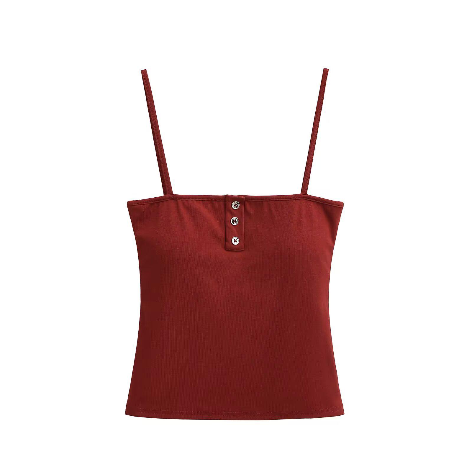 2025 Spring/Summer Women s Spicy Girl Sexy Style Camisole with Metal Button Accents. Small brick червоний колір
2025 Spring/Summer Women s Spicy Girl Sexy Style Camisole with Metal Button Accents. Small brick червоний колір