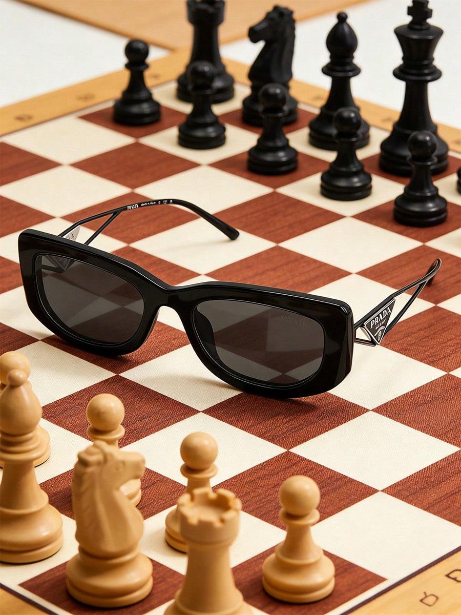 Prada PR14YS Cat-Eye Sunglasses - UV400 Black Shades
Prada PR14YS Cat-Eye Sunglasses - UV400 Black Shades