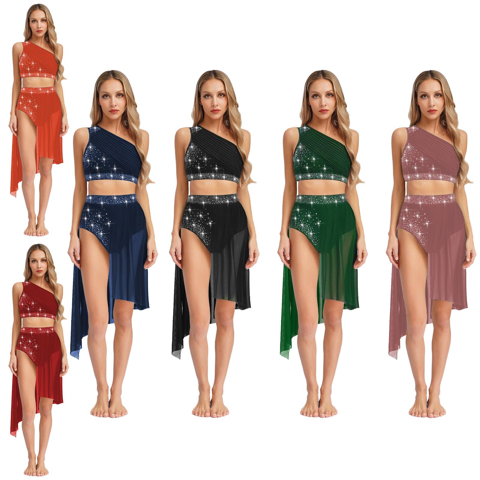 Women s Lyrical Dance Costume Rhinestones Crop Top with Skirted Split 2 Piece Outfit Ballroom Dancewear S бордовий
Women s Lyrical Dance Costume Rhinestones Crop Top with Skirted Split 2 Piece Outfit Ballroom Dancewear S бордовий