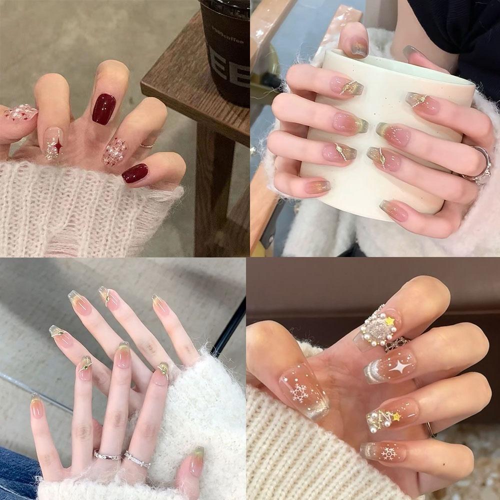 Square Head Christmas French Fake Nails Wearable Manicure Nail Tips Fashion Press on Nails Girl
Square Head Christmas French Fake Nails Wearable Manicure Nail Tips Fashion Press on Nails Girl