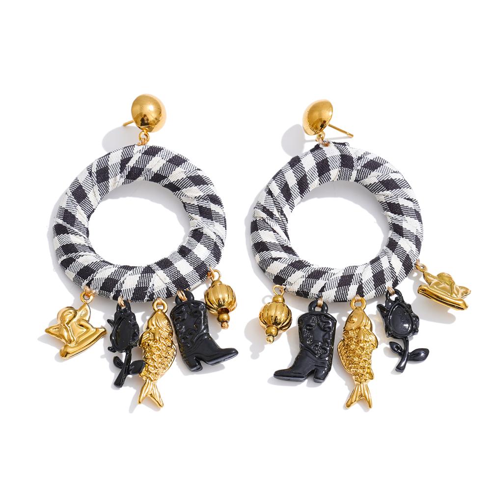 Yhpup Stylish Unique Polyester Cloth Fish Rose Flower Angel Drop Charm Grid Earrings Stainless Steel Aesthetic Fashion Jewelry
Yhpup Stylish Unique Polyester Cloth Fish Rose Flower Angel Drop Charm Grid Earrings Stainless Steel Aesthetic Fashion Jewelry