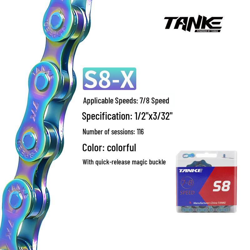 Carbon TANKE Bicycle Chain - Colorful 8/9/10/11/12 Speed for Mountain & Road Bikes, Electroplated Seven Colors
Carbon TANKE Bicycle Chain - Colorful 8/9/10/11/12 Speed for Mountain & Road Bikes, Electroplated Seven Colors