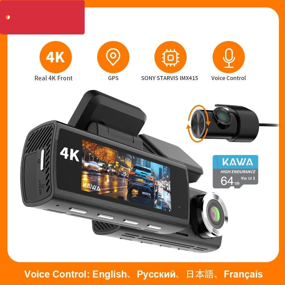 KAWA 4K Dash Camera для автомобильного видеорегистратора Sony IMX415 Видеорегистратор заднего вида DVR Голосовое управление GPS 24h Parking APP WiFi Control Dashcam
KAWA 4K Dash Camera для автомобильного видеорегистратора Sony IMX415 Видеорегистратор заднего вида DVR Голосовое управление GPS 24h Parking APP WiFi Control Dashcam