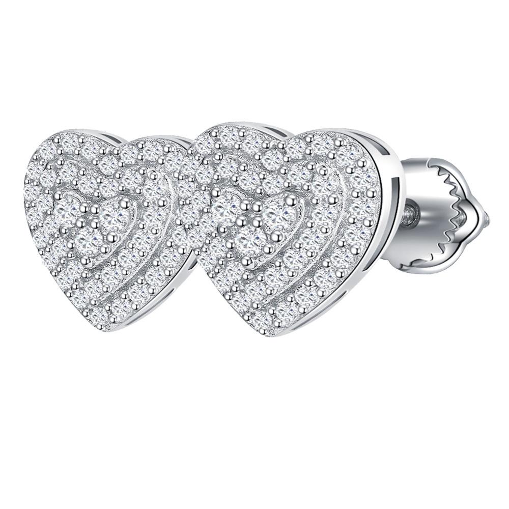 Сердце Настоящий Муассанит Женские Серьги-пусеты 14K Покрытие белым золотом белый
Сердце Настоящий Муассанит Женские Серьги-пусеты 14K Покрытие белым золотом белый