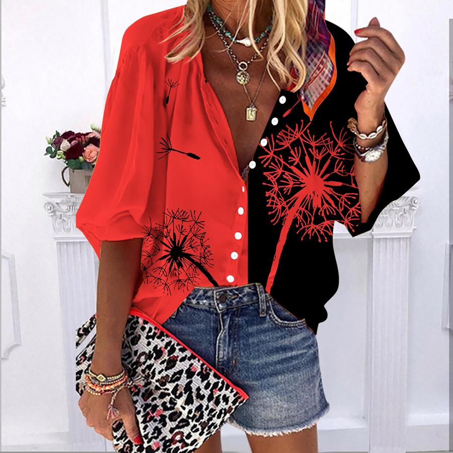 2023 Лето Осень Новые модные женские топы Оранжевый одуванчик с принтом до половины рукава Повседневная рубашка больших размеров на пуговицах с объемными рукавами XXL красный
2023 Лето Осень Новые модные женские топы Оранжевый одуванчик с принтом до половины рукава Повседневная рубашка больших размеров на пуговицах с объемными рукавами XXL красный