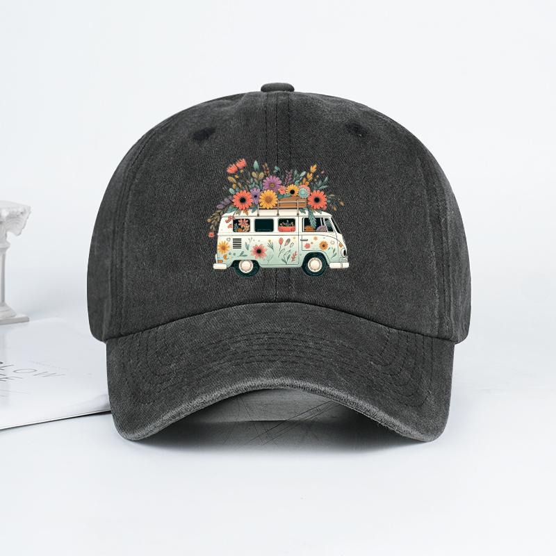 Vintage Floral Van Print Washed Baseball Cap Adjustable Unisex Cotton Travel Sun Hat чорний
Vintage Floral Van Print Washed Baseball Cap Adjustable Unisex Cotton Travel Sun Hat чорний