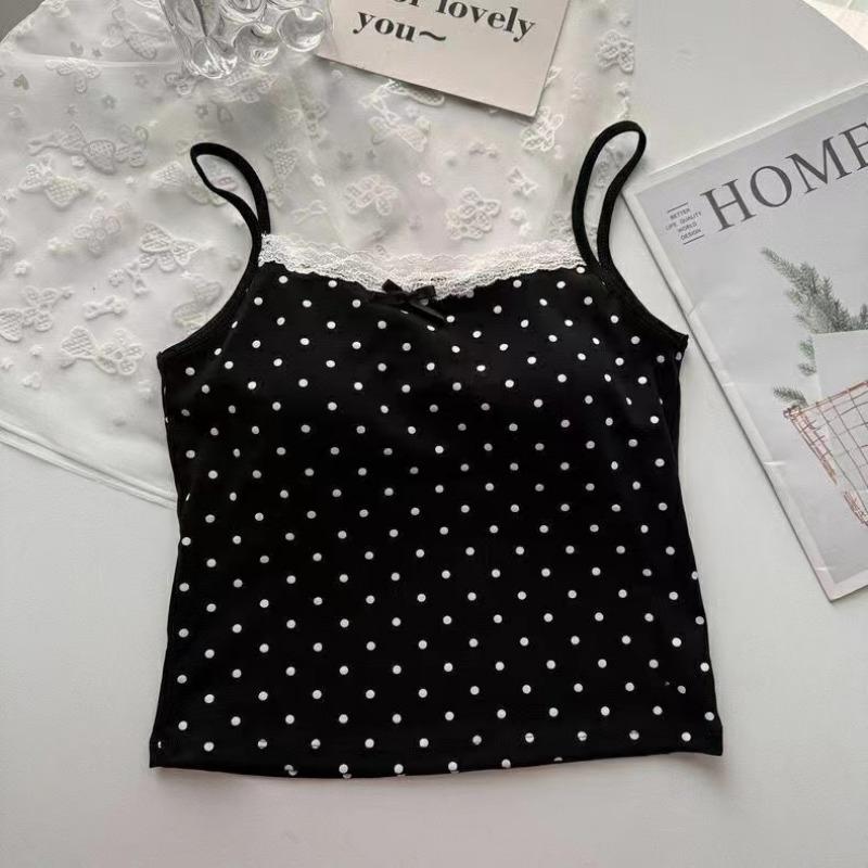 Женский летний милый топ в горошек с кружевной кромкой, бант, новый внутренний слой, нижняя рубашка с бюстгальтером, тонкий, с открытой спиной, сексуальный, базовый укороченный топ One Size
Женский летний милый топ в горошек с кружевной кромкой, бант, новый внутренний слой, нижняя рубашка с бюстгальтером, тонкий, с открытой спиной, сексуальный, базовый укороченный топ One Size