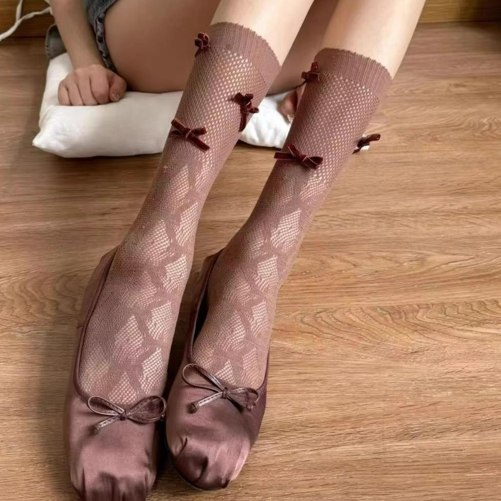 Japanese Sweet Lace Mesh Stockings for Women Summer Breathable Hollow Out Bowknot Elastic Long Tube Socks Girls Knee High Socks One Size кавовий
Japanese Sweet Lace Mesh Stockings for Women Summer Breathable Hollow Out Bowknot Elastic Long Tube Socks Girls Knee High Socks One Size кавовий