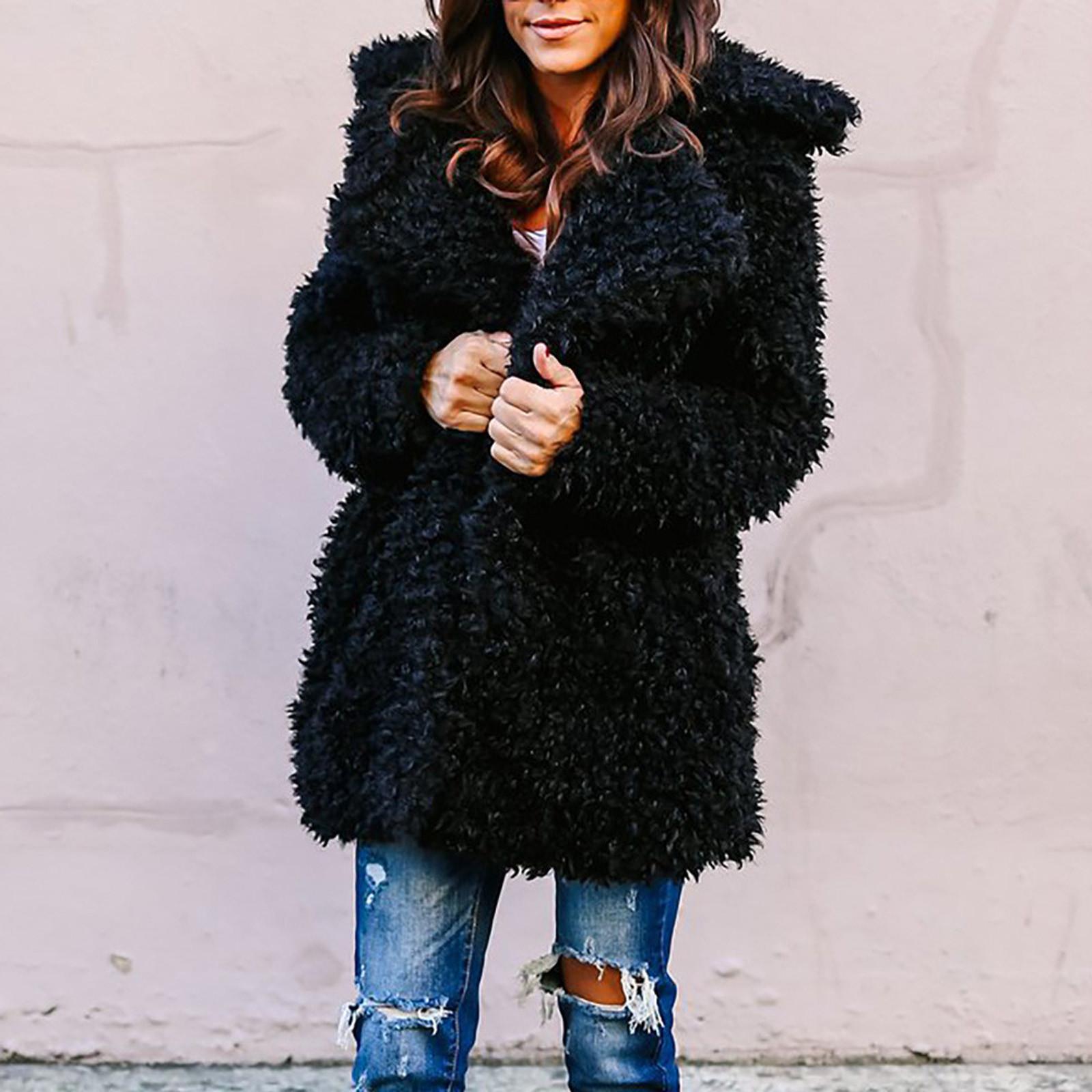 Женская теплая куртка из искусственного меха, однотонный длинный толстый кардиган, верхняя одежда XXL чёрный
Женская теплая куртка из искусственного меха, однотонный длинный толстый кардиган, верхняя одежда XXL чёрный