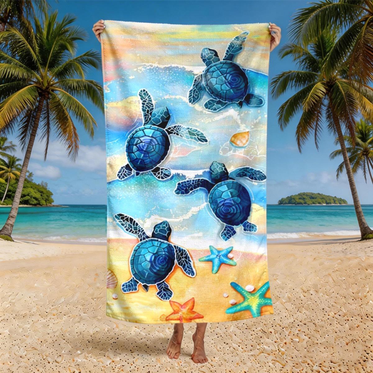 Watercolor turtle on the beach polyester microfiber beach towel is highly absorbent, suitable for swimming and beach outings W30*H60(CM)
Watercolor turtle on the beach polyester microfiber beach towel is highly absorbent, suitable for swimming and beach outings W30*H60(CM)