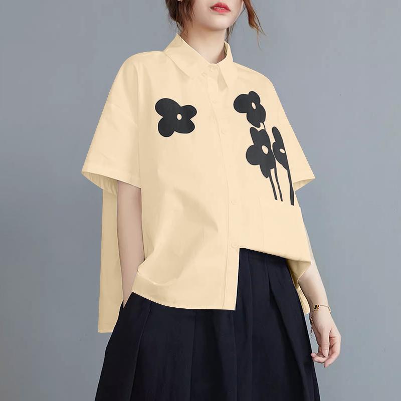 ZANZEA Женская блузка с отложным воротником и цветочным принтом, свободная, с коротким рукавом
ZANZEA Женская блузка с отложным воротником и цветочным принтом, свободная, с коротким рукавом