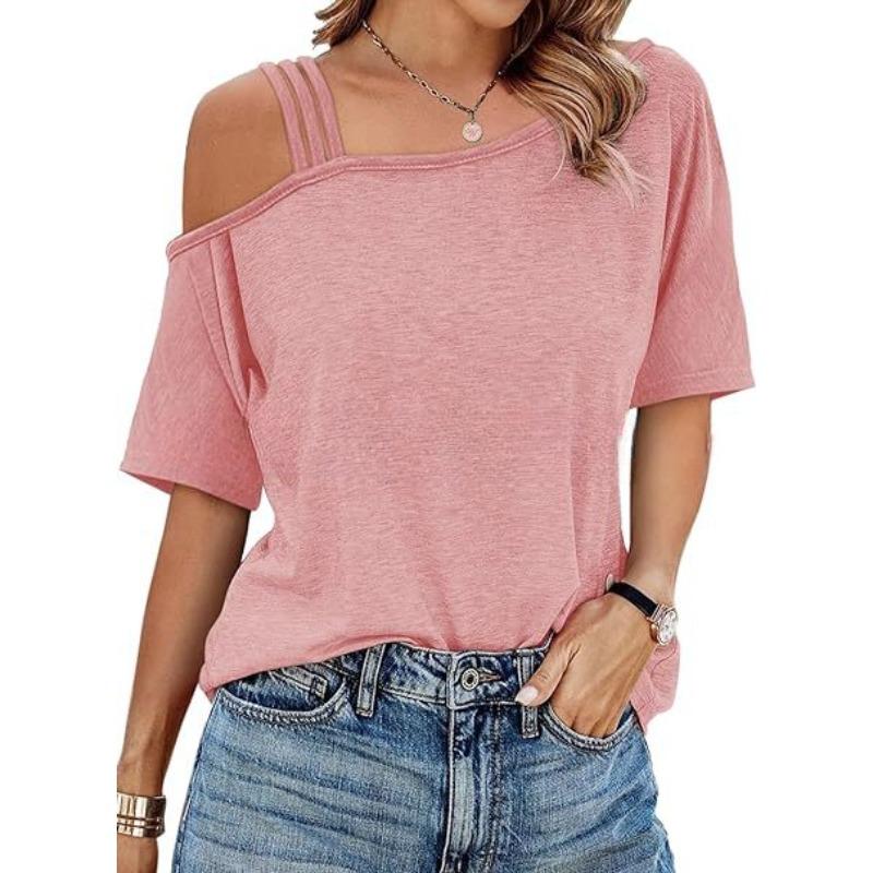 Летние повседневные свободные футболки с косым вырезом и открытыми плечами с короткими рукавами для женщин XXL розовый
Летние повседневные свободные футболки с косым вырезом и открытыми плечами с короткими рукавами для женщин XXL розовый