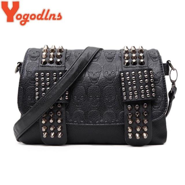 Yogodlns Women Black Leather Messenger Bags Fashion Vintage Messenger Cool Skull Rivets Shoulder Bags sac a main bolsa 25cmx2.5cmx17cm
Yogodlns Women Black Leather Messenger Bags Fashion Vintage Messenger Cool Skull Rivets Shoulder Bags sac a main bolsa 25cmx2.5cmx17cm