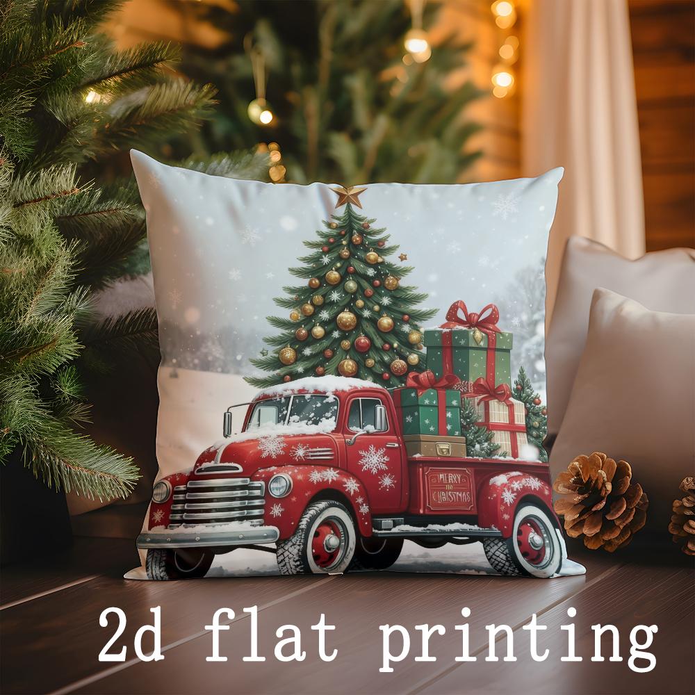 Home Decor Christmas Red Truck & Tree Print Pillow Covers Pattern Cushion Cover Suitable for Sofa Bedroom Car Pillow Cover 16x16Inch
Home Decor Christmas Red Truck & Tree Print Pillow Covers Pattern Cushion Cover Suitable for Sofa Bedroom Car Pillow Cover 16x16Inch