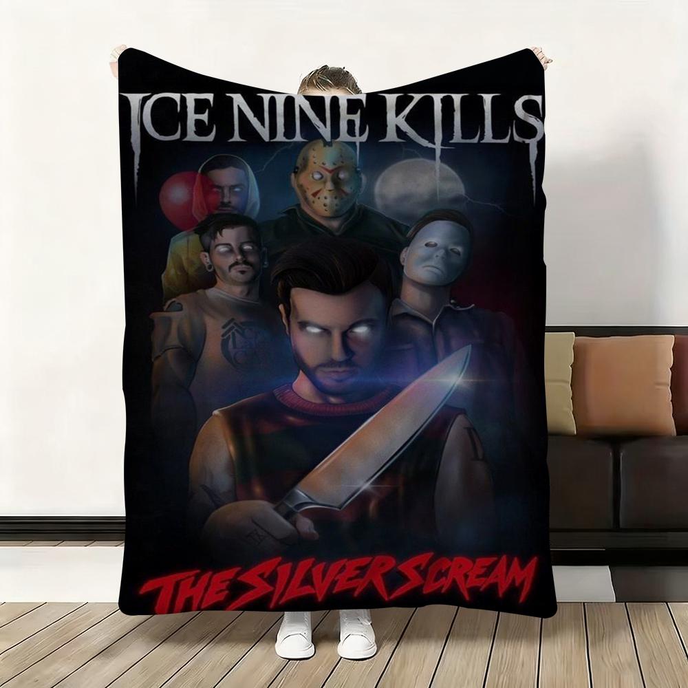 Ice N-Nine Kills Band Throw Thick Flannel Blanket Lightweight Warm Cozy Skin-Friendly Throw for Sofa Bed Office Winter Use 75x90cm
Ice N-Nine Kills Band Throw Thick Flannel Blanket Lightweight Warm Cozy Skin-Friendly Throw for Sofa Bed Office Winter Use 75x90cm