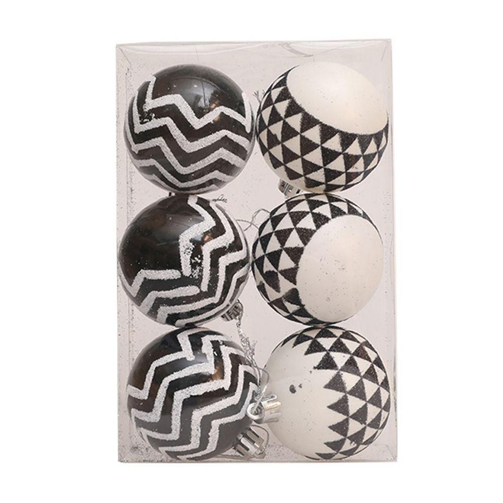 6pcs White and Black Painted Christmas Balls Set 6cm Xmas Tree Pendants New Year Decoration
6pcs White and Black Painted Christmas Balls Set 6cm Xmas Tree Pendants New Year Decoration