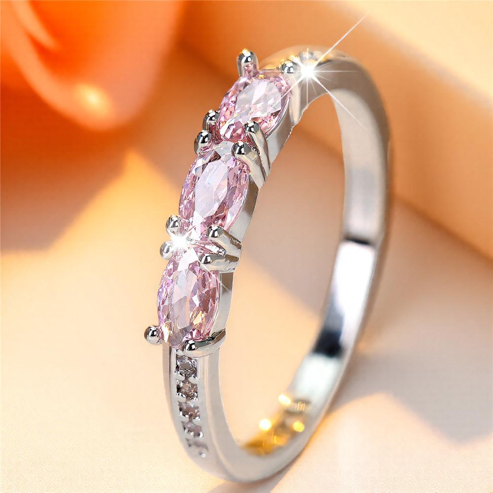 Cute Female Pink Zircon Stone Silver Color Wedding Jewelry Promise Engagement Rings For Women 6
Cute Female Pink Zircon Stone Silver Color Wedding Jewelry Promise Engagement Rings For Women 6