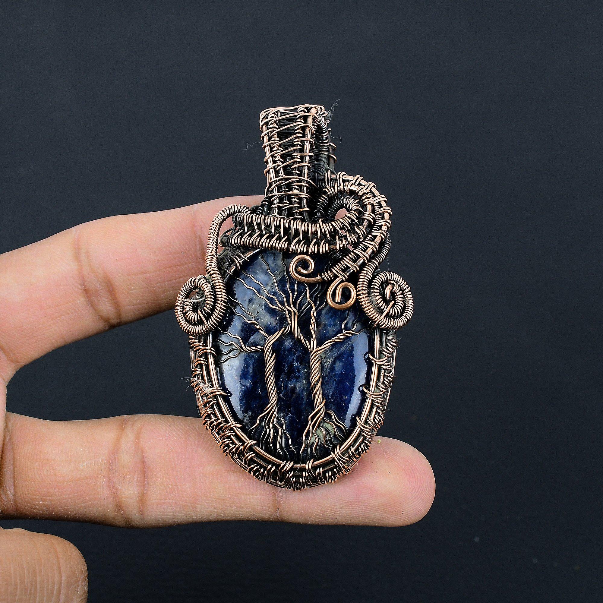 Double Tree of Life Sodalite Pendant, Gemstone 999 Copper Wire Wrapped Jewelry Pendant, Handmade Jewelry Birthstone Pendant, Gift For Him 2.55 Inches
Double Tree of Life Sodalite Pendant, Gemstone 999 Copper Wire Wrapped Jewelry Pendant, Handmade Jewelry Birthstone Pendant, Gift For Him 2.55 Inches