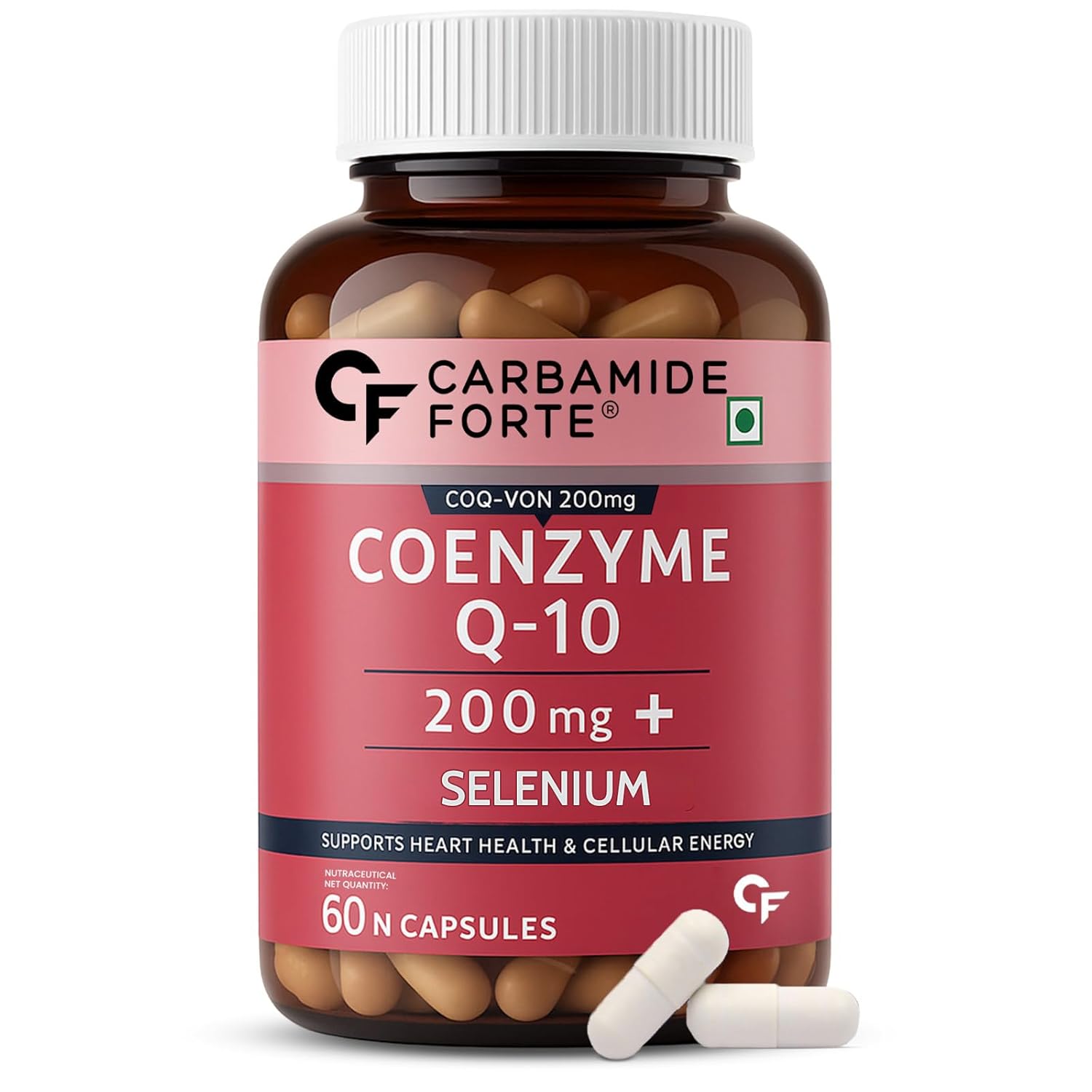 Carbamide Forte CoQ10 200mg with Selenium 40mcg 60 Vegetarian Capsules for Heart and Vascular Health
Carbamide Forte CoQ10 200mg with Selenium 40mcg 60 Vegetarian Capsules for Heart and Vascular Health