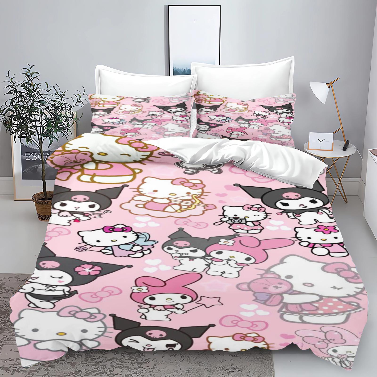 Hello Kitty Comforter Sets Bedding Set Duvet Cover King Size Queen Twin 3D Children S Bedding Set 3-Piece 1 Quilt Cover 90x200cm
Hello Kitty Comforter Sets Bedding Set Duvet Cover King Size Queen Twin 3D Children S Bedding Set 3-Piece 1 Quilt Cover 90x200cm