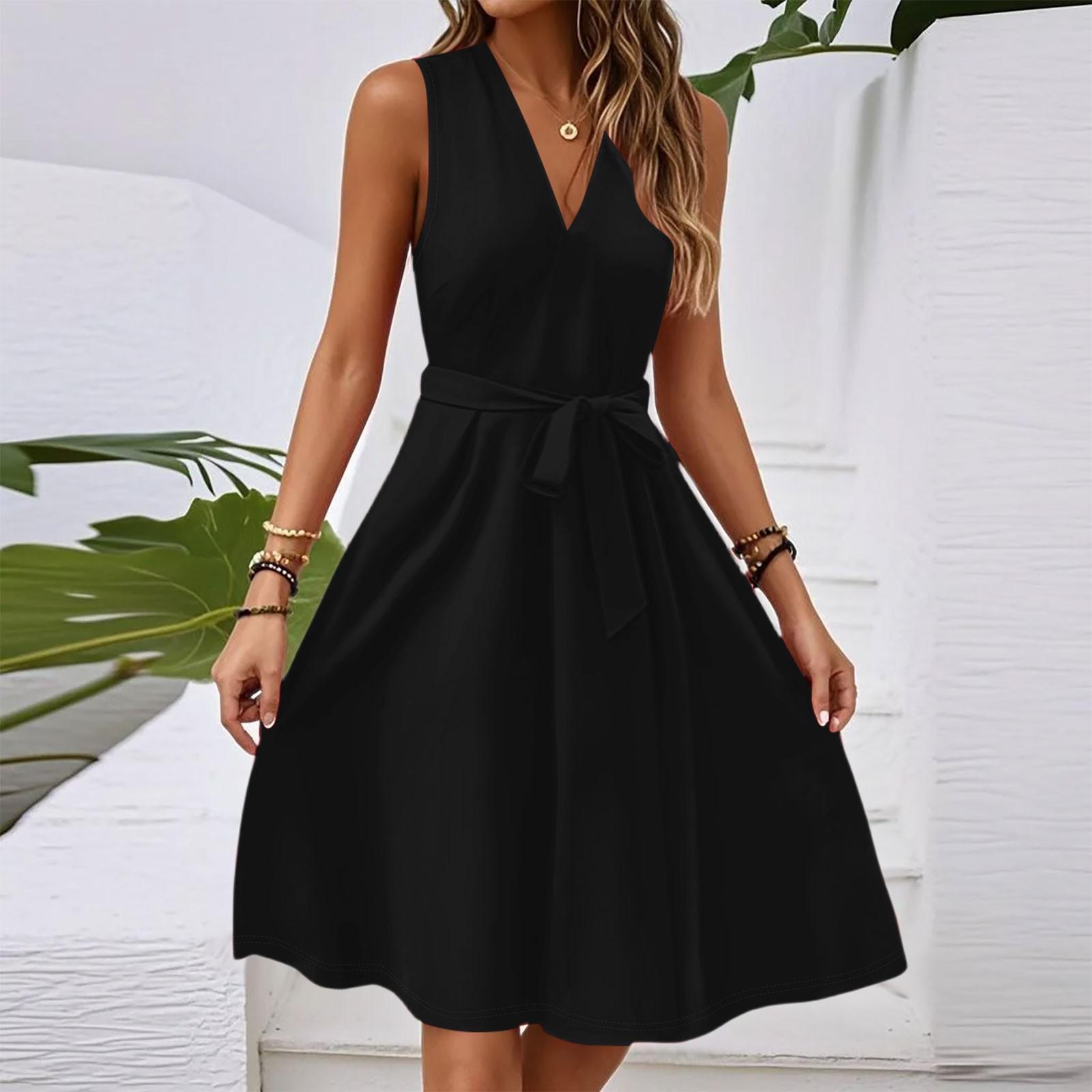 Жіноча весняно-літня повсякденна міді-сукня без рукавів з V-подібним вирізом, з градієнтним принтом на талії S чорний
Жіноча весняно-літня повсякденна міді-сукня без рукавів з V-подібним вирізом, з градієнтним принтом на талії S чорний