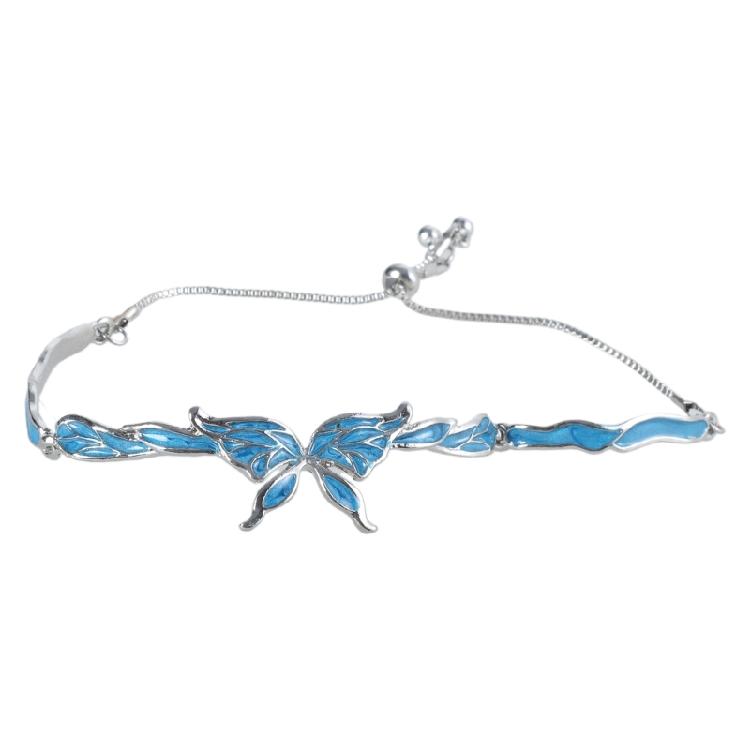 Dreamy Blue Butterfly Bangle Adjustable Lenghth Handchain Female Wristchain Party Accessory Stylish Jewelry for Ladies 1
Dreamy Blue Butterfly Bangle Adjustable Lenghth Handchain Female Wristchain Party Accessory Stylish Jewelry for Ladies 1