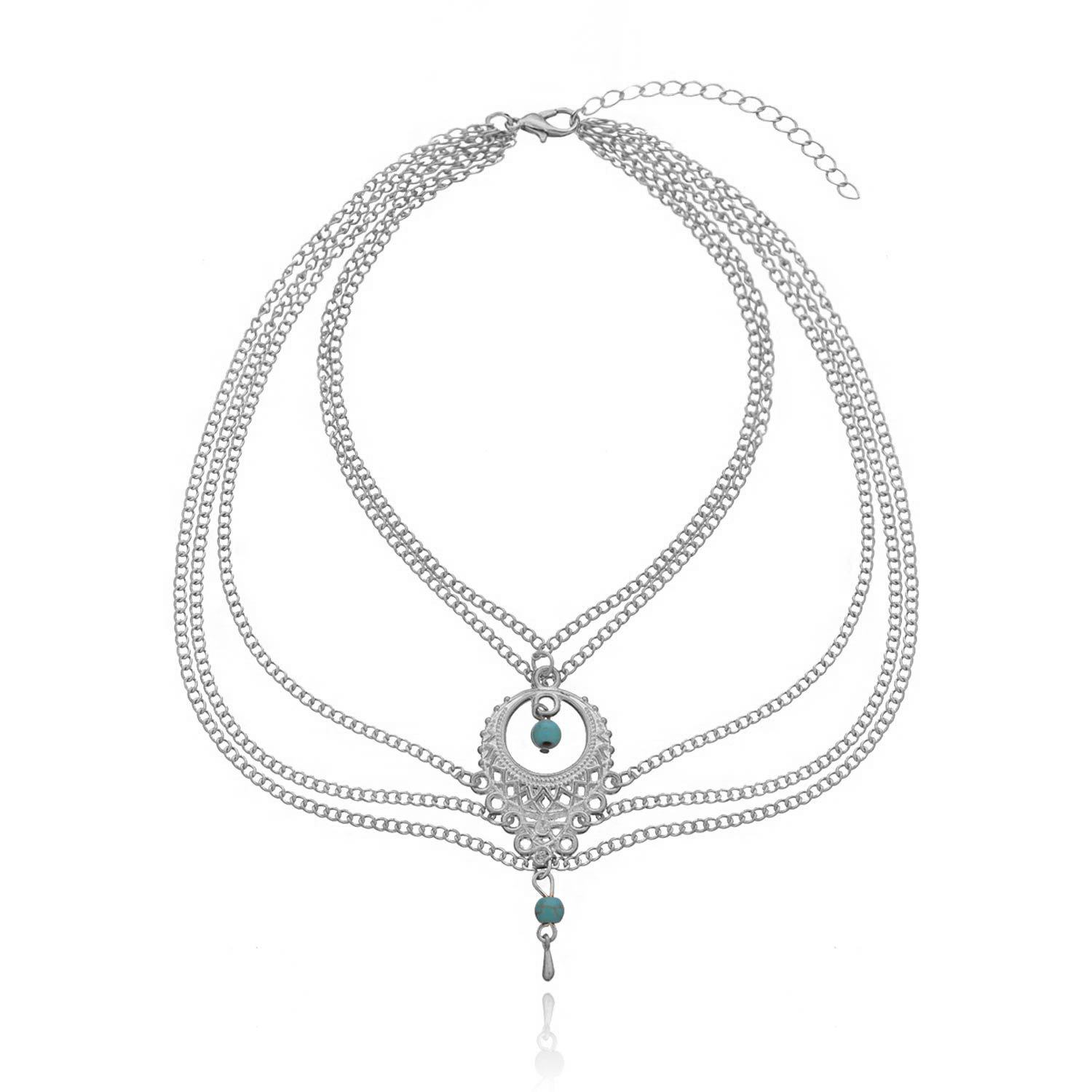 Accessories, retro ethnic style hollow metal jewelry, turquoise water drop arm chain bracelet срібний
Accessories, retro ethnic style hollow metal jewelry, turquoise water drop arm chain bracelet срібний