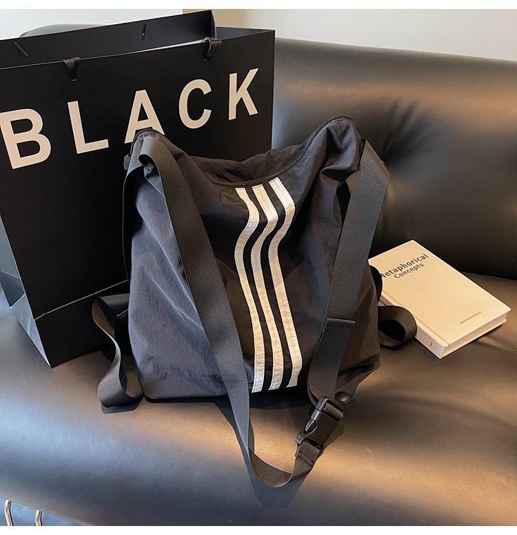 Корейская версия новой сумки через плечо из нейлоновой ткани, модная повседневная сумка-мессенджер на два плеча, трехфункциональная женская сумка, универсальная сумка для поездок на работу чёрный