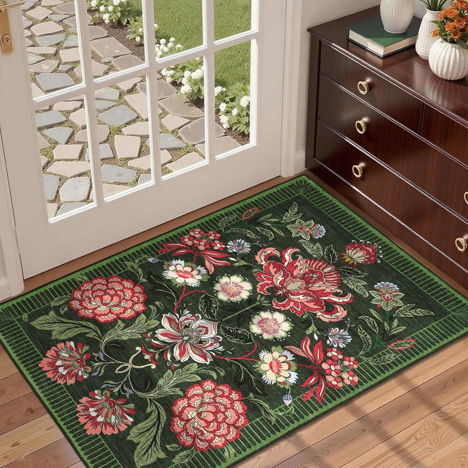 Flower Patterned Carpet Multi-color Background Anti Slip Carpet Home Decoration Indoor Decoration Flower Printed Door Mat 40x60CM
Flower Patterned Carpet Multi-color Background Anti Slip Carpet Home Decoration Indoor Decoration Flower Printed Door Mat 40x60CM