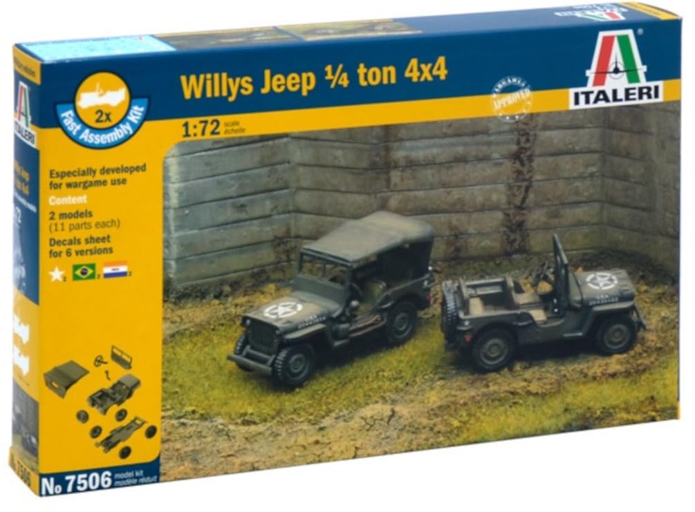 PLATZ Italeri WW2 Американский Виллис Джип Набор Пластиковая Модель IT7506 1/72 2 Машины (Боевая машина)
PLATZ Italeri WW2 Американский Виллис Джип Набор Пластиковая Модель IT7506 1/72 2 Машины (Боевая машина)