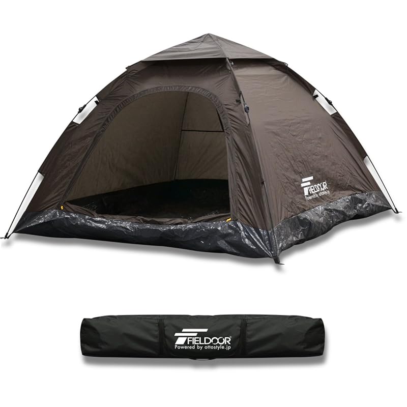 FIELDOOR one touch tent Square type for 4 people Width 200cm x depth 200cm x height 120cm dark brown (Easy setup just pull the string!)
FIELDOOR one touch tent Square type for 4 people Width 200cm x depth 200cm x height 120cm dark brown (Easy setup just pull the string!)