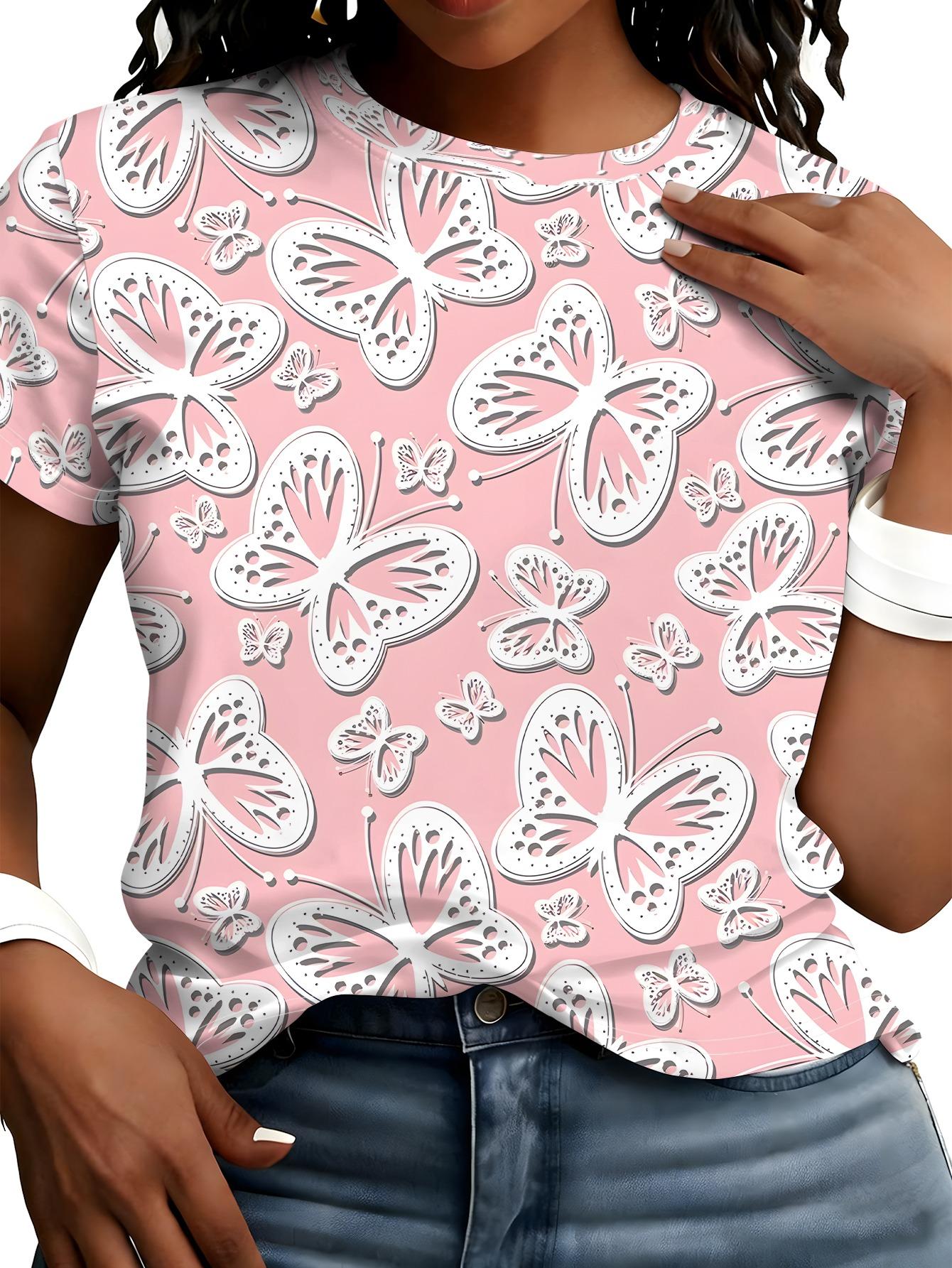 Nude Pink Butterfly Print T-Shirt - Oversized Short-Sleeve Blouse-Compatible Top Loose Fit Summer Casual Wear with Nude Base ; Mist Butterfly Design 3XL дубильная кора
Nude Pink Butterfly Print T-Shirt - Oversized Short-Sleeve Blouse-Compatible Top Loose Fit Summer Casual Wear with Nude Base ; Mist Butterfly Design 3XL дубильная кора