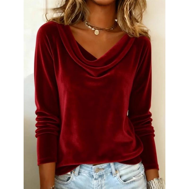 2025 Fashionable Women s Velvet T-Shirt: Solid Color, Draped Neck, Long Sleeve, Sexy Style. L червоний
2025 Fashionable Women s Velvet T-Shirt: Solid Color, Draped Neck, Long Sleeve, Sexy Style. L червоний
