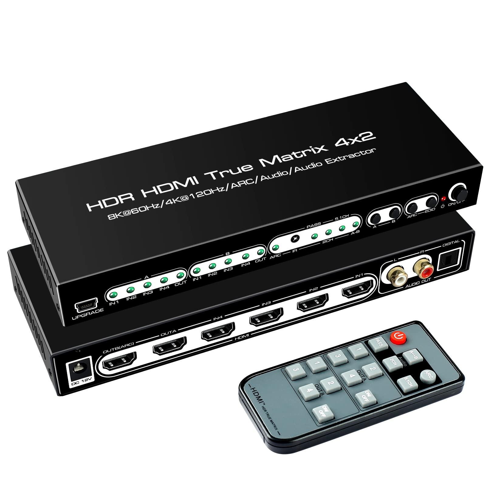 стабильные связи avedio 8K HDMI матрица 4 входа 2 выхода HDMI коммутатор аудио разделитель аудио HDR10 с ARC Dolby Vision Atmos Возможно дистанционное управление
стабильные связи avedio 8K HDMI матрица 4 входа 2 выхода HDMI коммутатор аудио разделитель аудио HDR10 с ARC Dolby Vision Atmos Возможно дистанционное управление