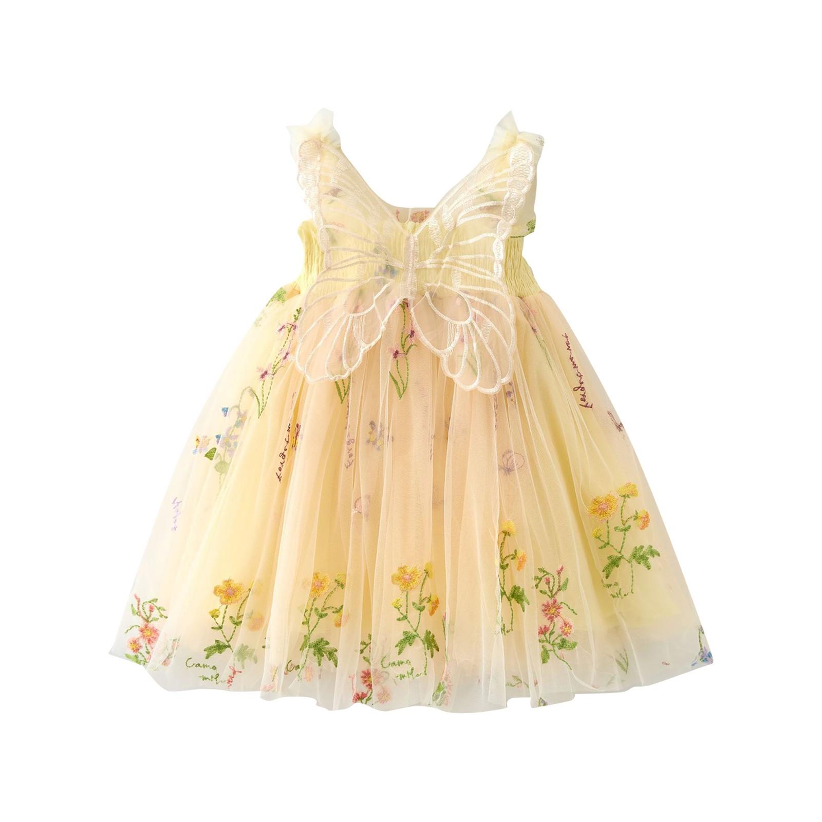 Платье для малышей на день рождения, платья для девочек из тюля 80 жёлтый