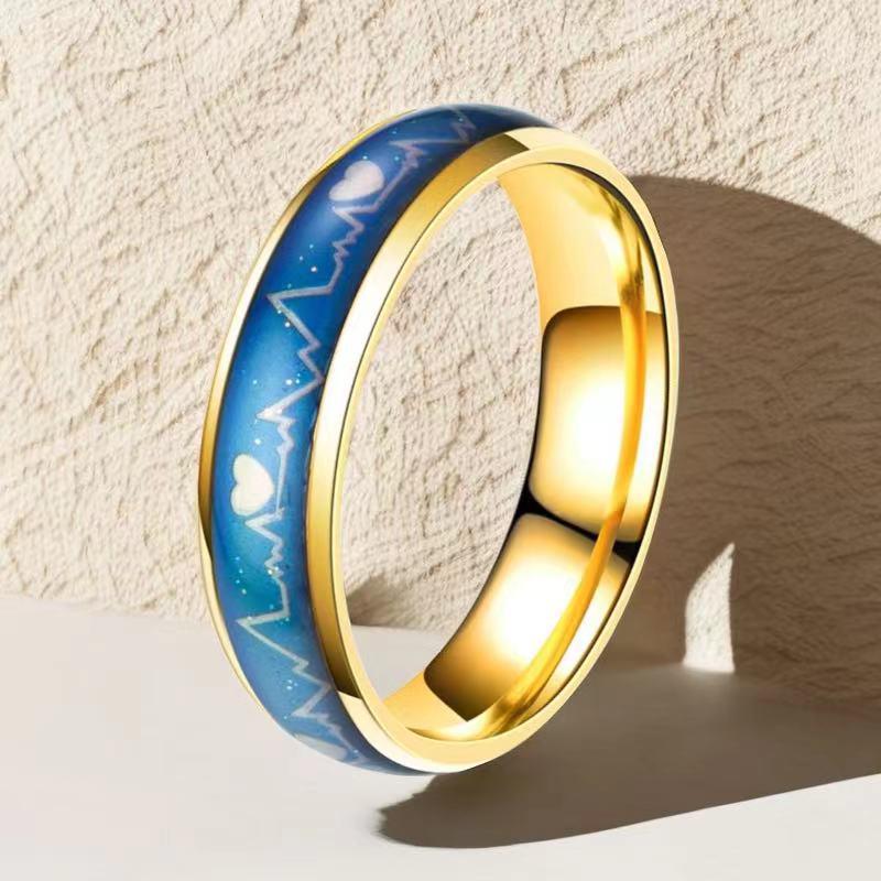 Мужское кольцо настроения из титановой стали: Чувствительность к температуре, изменение цвета, дизайн электрокардиограммы, отсутствие выцветания. Size 12
Мужское кольцо настроения из титановой стали: Чувствительность к температуре, изменение цвета, дизайн электрокардиограммы, отсутствие выцветания. Size 12