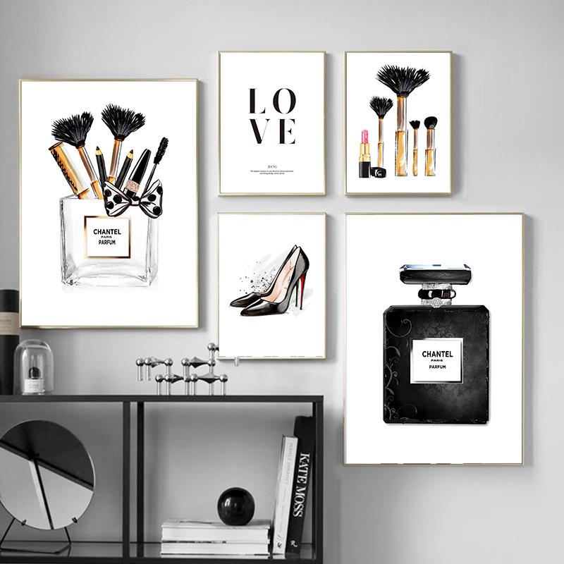 Makeup Fashion Poster Print Perfume Black High Heels Canvas Painting Trendy Artwork Picture Beauty Salon Girls Room
Makeup Fashion Poster Print Perfume Black High Heels Canvas Painting Trendy Artwork Picture Beauty Salon Girls Room