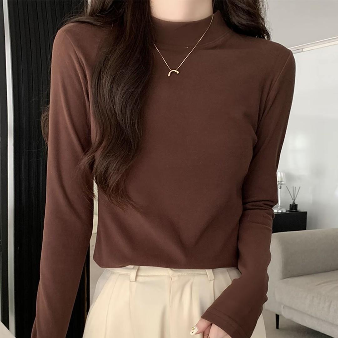 Women s Double-Sided Brushed Velvet Base Layer Top - Autumn/Winter, Half-High Collar, Long Sleeves, Warm, Slim-Fit, Versatile 2XL (Weight 125-140kg) колір темно кави
Women s Double-Sided Brushed Velvet Base Layer Top - Autumn/Winter, Half-High Collar, Long Sleeves, Warm, Slim-Fit, Versatile 2XL (Weight 125-140kg) колір темно кави