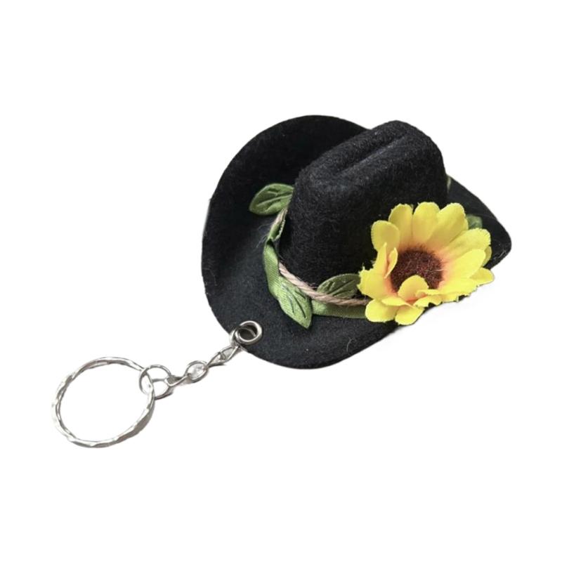 Versatile Hat with Flower Keychain Stylish Flower Embellished Hat Key Holder Unisex Keyrings Accessory Bag Decors чорний
Versatile Hat with Flower Keychain Stylish Flower Embellished Hat Key Holder Unisex Keyrings Accessory Bag Decors чорний